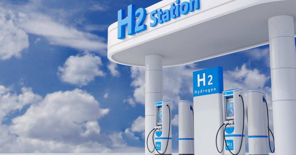 Modern looking H2 Hydrogen charging station
